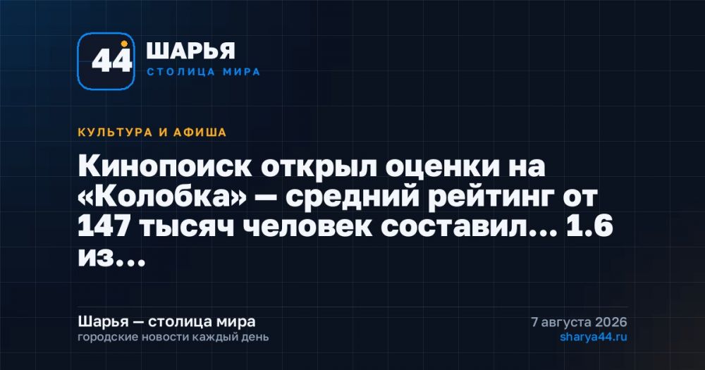 Кинопоиск открыл оценки на «Колобка» — средний рейтинг от 147 тысяч человек составил... 1.6 из… — Шарья