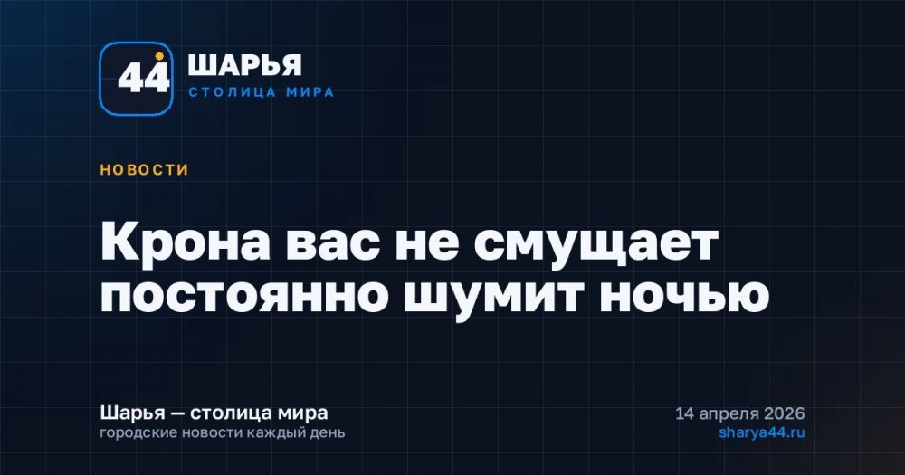 Крона вас не смущает постоянно шумит ночью — Шарья