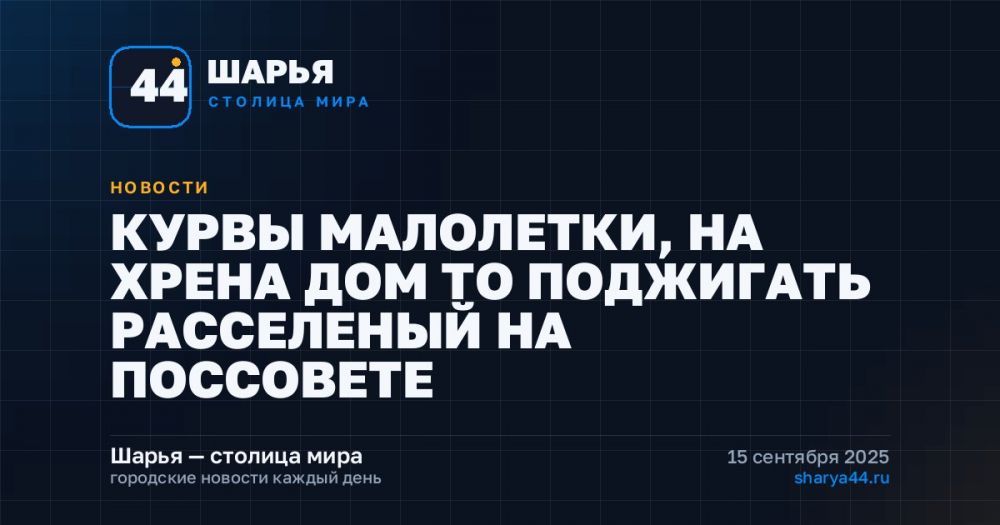 КУРВЫ МАЛОЛЕТКИ, НА ХРЕНА ДОМ ТО ПОДЖИГАТЬ РАССЕЛЕНЫЙ НА ПОССОВЕТЕ — Шарья