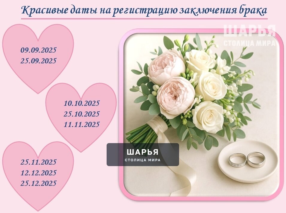 Заключение брака в красивую дату наполняет сердце особой радостью и делает память о нём ещё… — Шарья