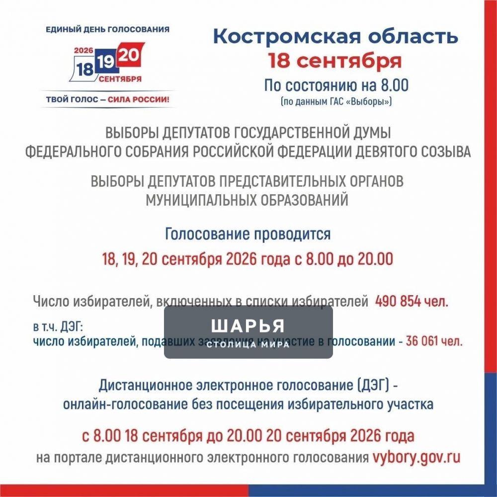 В Костромской области, как и по всей России, началось голосование по выборам депутатов… — Шарья — фото 1