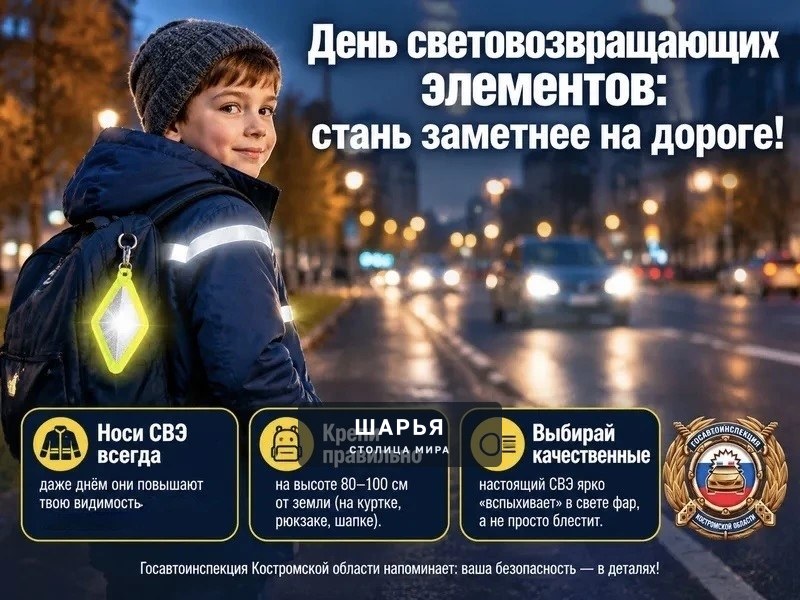 Ко Дню световозвращающих элементов — важные правила безопасности — Шарья