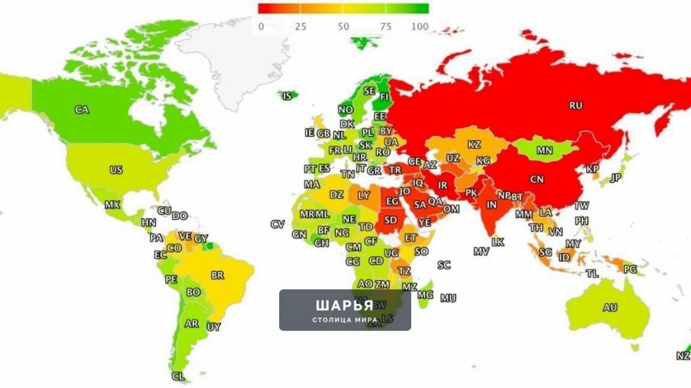 Россия заняла предпоследнее место в мире по уровню свободы интернета — страна получила 4 балла… — Шарья