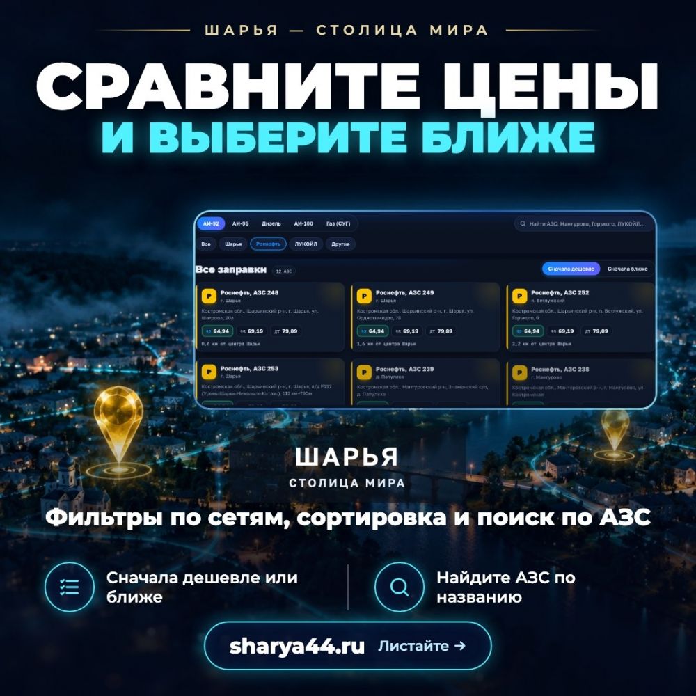 Команда TarasovWeb.ru на sharya44.ru внедрили раздел «Заправки»: цены, карта, наличие бензина… — Шарья — фото 4