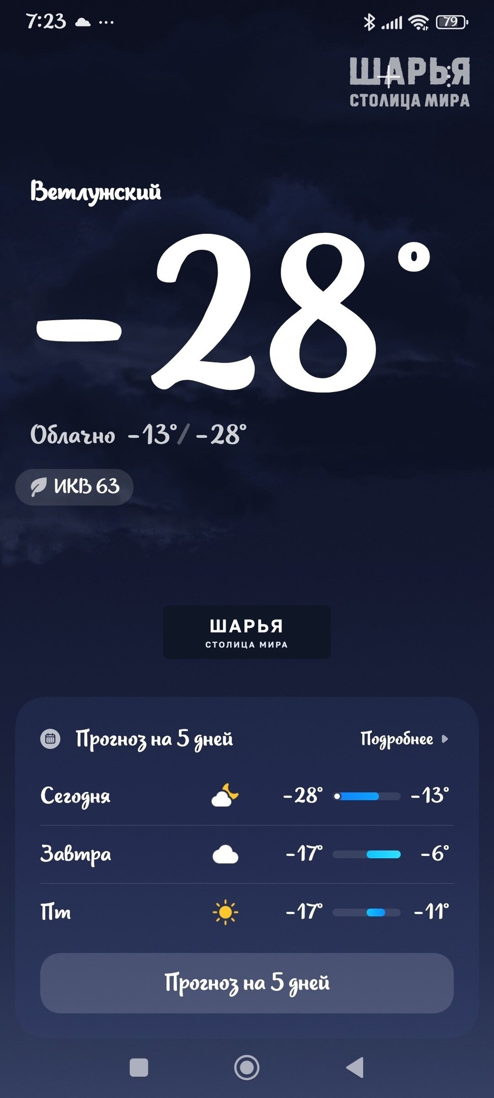 А у вас что показывает термометр? — Шарья