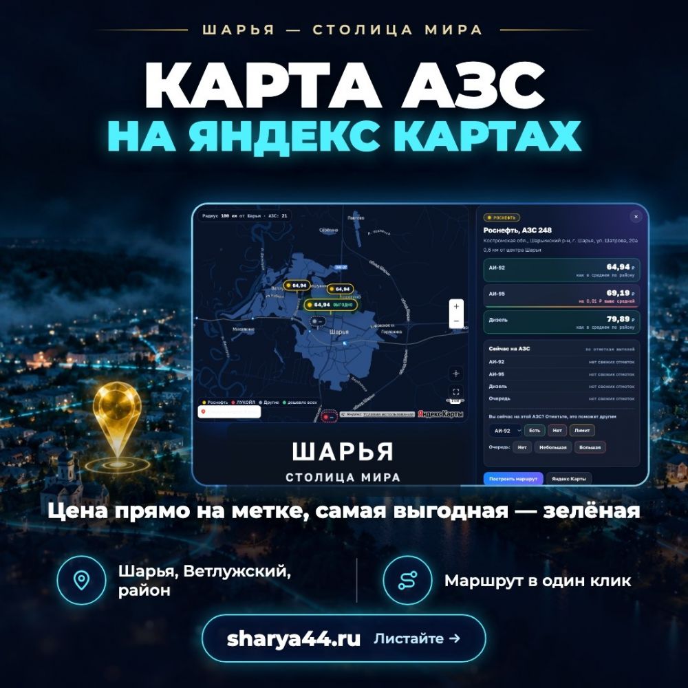 Команда TarasovWeb.ru на sharya44.ru внедрили раздел «Заправки»: цены, карта, наличие бензина… — Шарья — фото 3