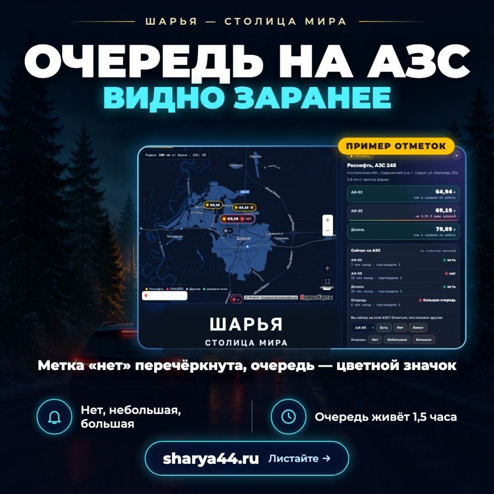 Команда TarasovWeb.ru на sharya44.ru внедрили раздел «Заправки»: цены, карта, наличие бензина… — Шарья — фото 6