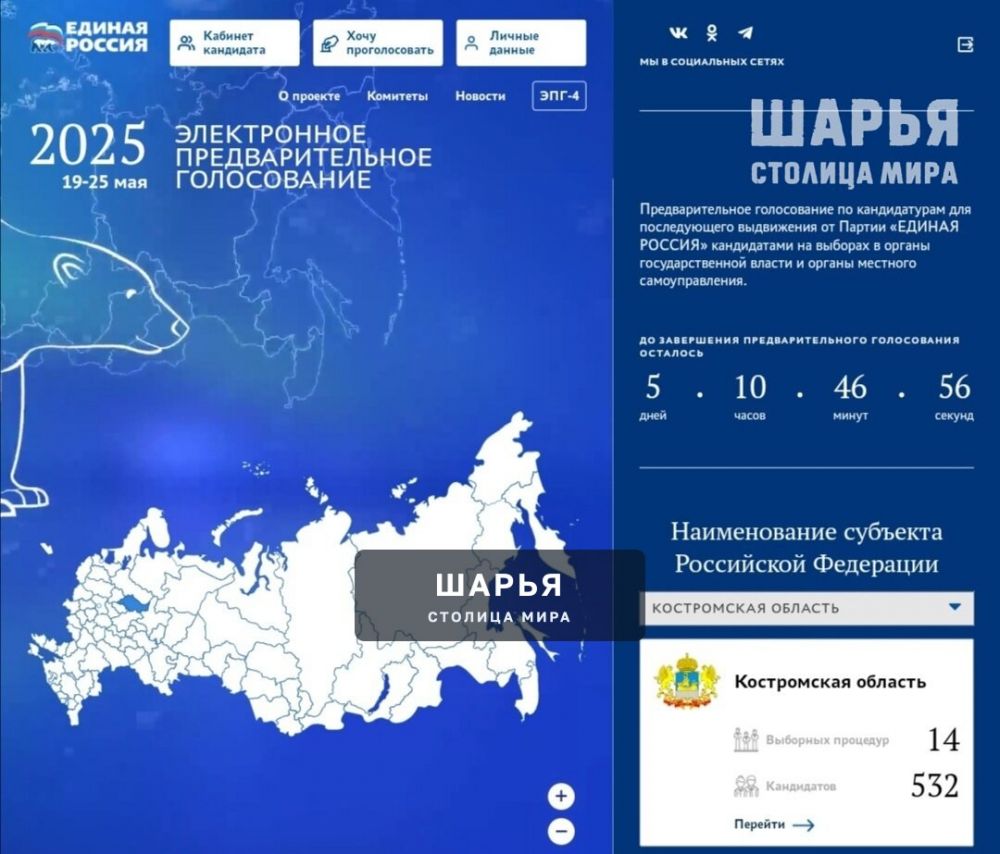 Стартовало предварительное голосование партии «Единая Россия» — Шарья