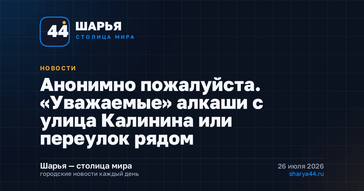 Анонимно пожалуйста. «Уважаемые» алкаши с улица Калинина или переулок рядом — Шарья