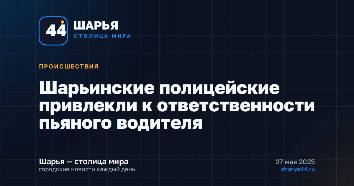 Шарьинские полицейские привлекли к ответственности пьяного водителя — Шарья