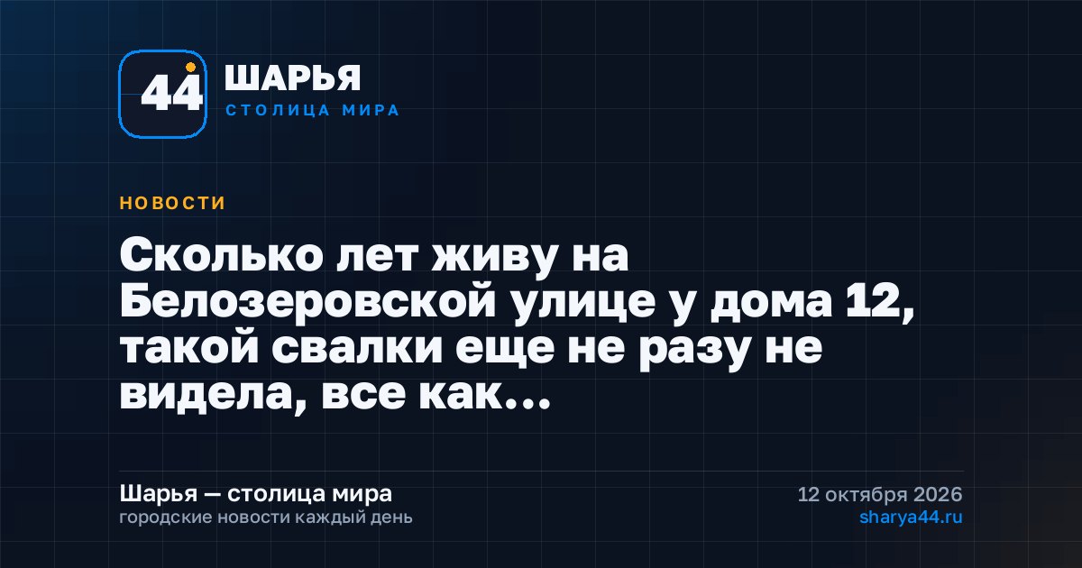 Сколько лет живу на Белозеровской улице у дома 12, такой свалки еще не разу не видела, все как… — Шарья
