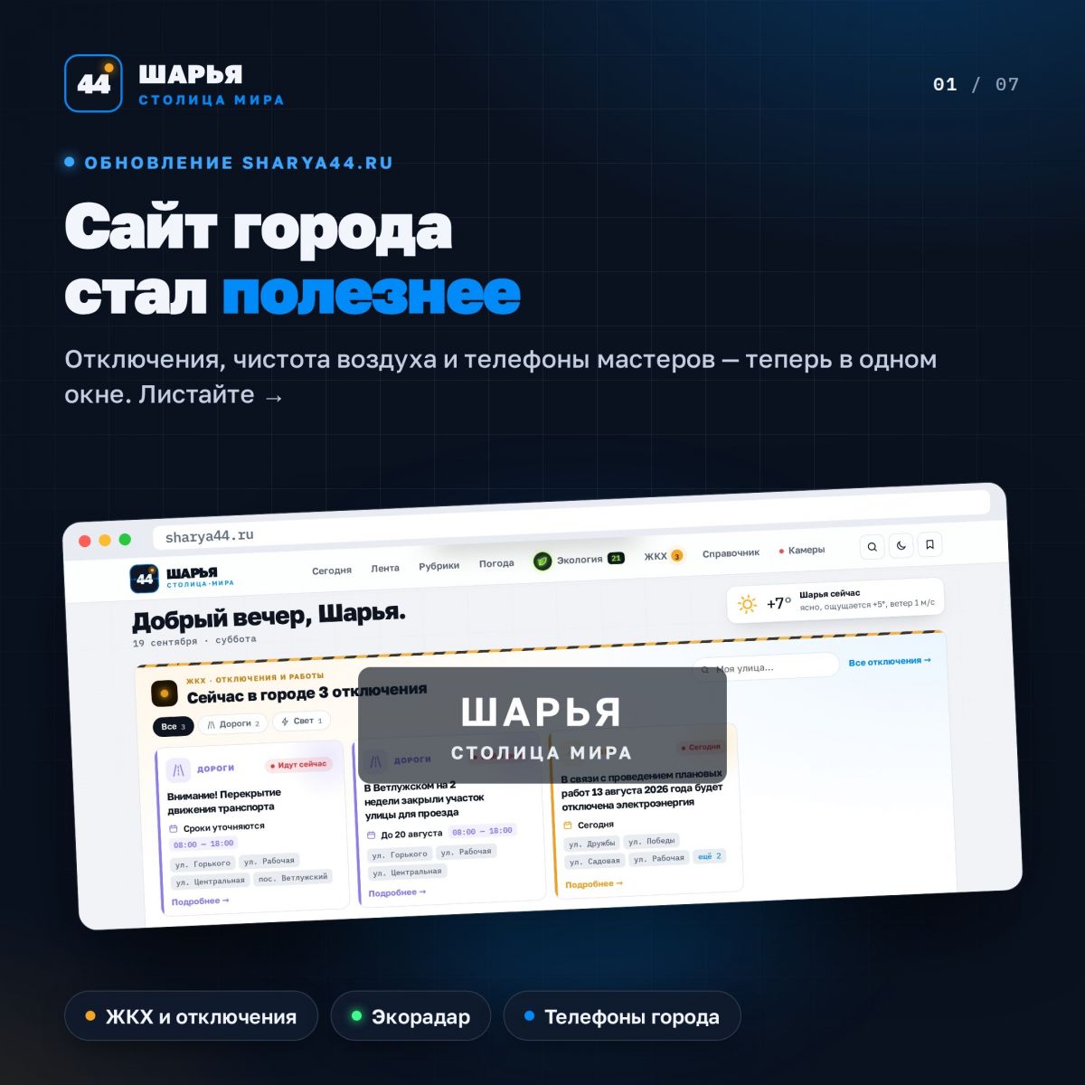 Сайт «Шарья — столица мира» (www.sharya44.ru) стал ещё полезнее!