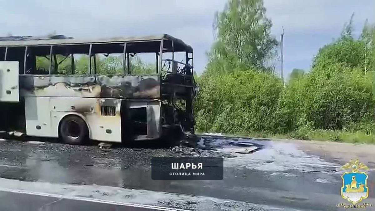 Автобус, перевозивший детей в загородный лагерь, сгорел — Шарья