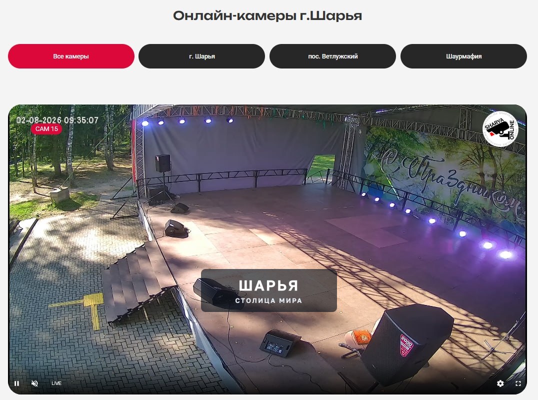 Главная сцена городского парка в онлайн-трансляции празднования дня города на сайте… — Шарья